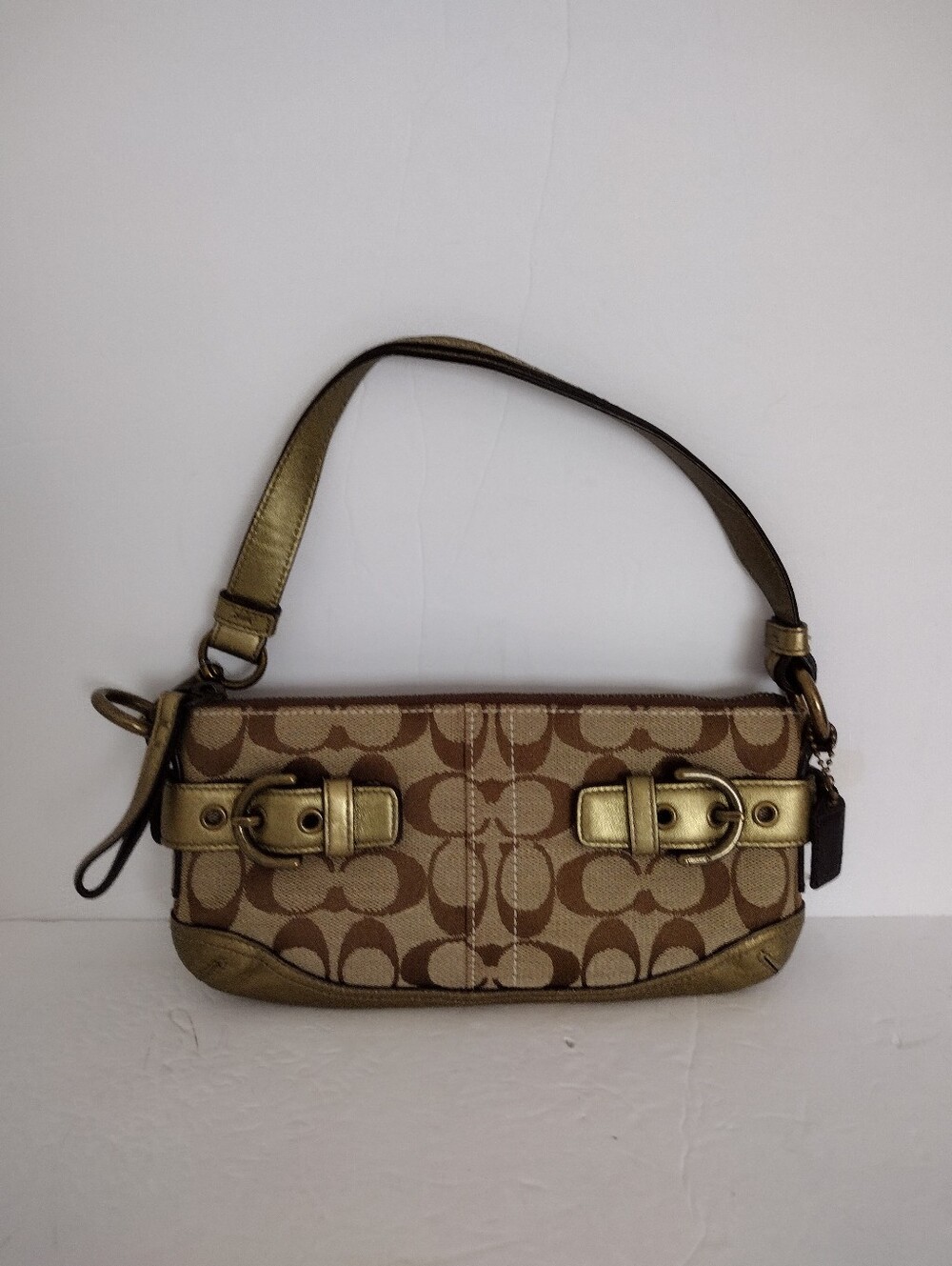 Vintage Y2K Coach Soho Signature Demi Mini Shoulder Bag Metallic Gold 5107 NWOT - Picture 2 of 11